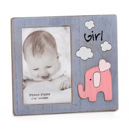 Babyrahmen Girl Babyfant rosa 10x15 cm , aus Holz