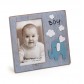 Babyrahmen Blau Babyfant blau 10x15 cm , aus Holz