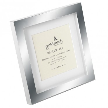 Goldbuch Modern Art Silber Rahmen 10x10 cm , Metallrahmen mit Passepartout