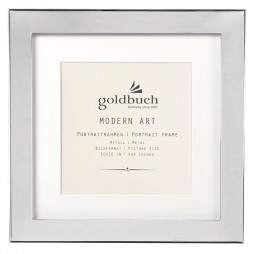 Goldbuch Modern Art Silber Rahmen 10x10 cm , Metallrahmen mit Passepartout