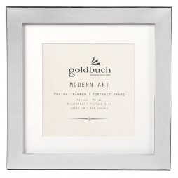 Goldbuch Modern Art Silber Rahmen 10x15 cm, Metallrahmen mit Passepartout