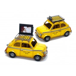 N.Y.C Taxi gelb aus Metall Rahmen / Spardose Größe ca. 27x13x14 cm - Antike Deko