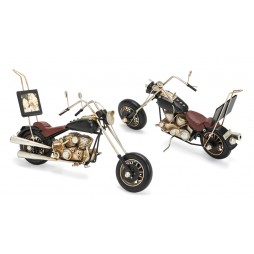Motorrad aus Metall mit Fotoahmen Größe ca. 33x10,5x16,5 cm - Antike Deko