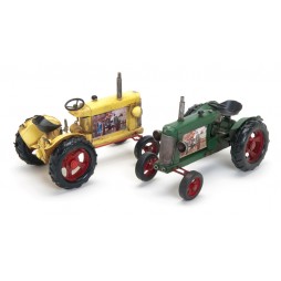 Traktor gelb aus Metall mit Fotorahmen Größe ca. 25x13x17 cm - Antike Deko