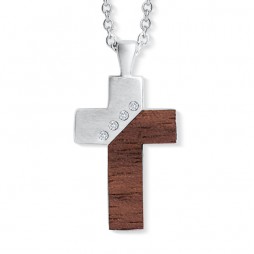 Wooden Cross Anhänger mit Kette ︱CRYSTALP JEWELLERY