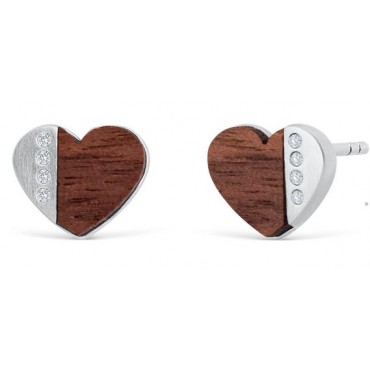 Wooden Heart Ohrringe ︱CRYSTALP JEWELLERY