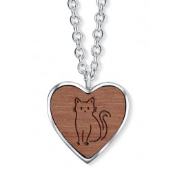 Cat Katzen Herz Anhänger mit Kette ︱CRYSTALP JEWELLERY