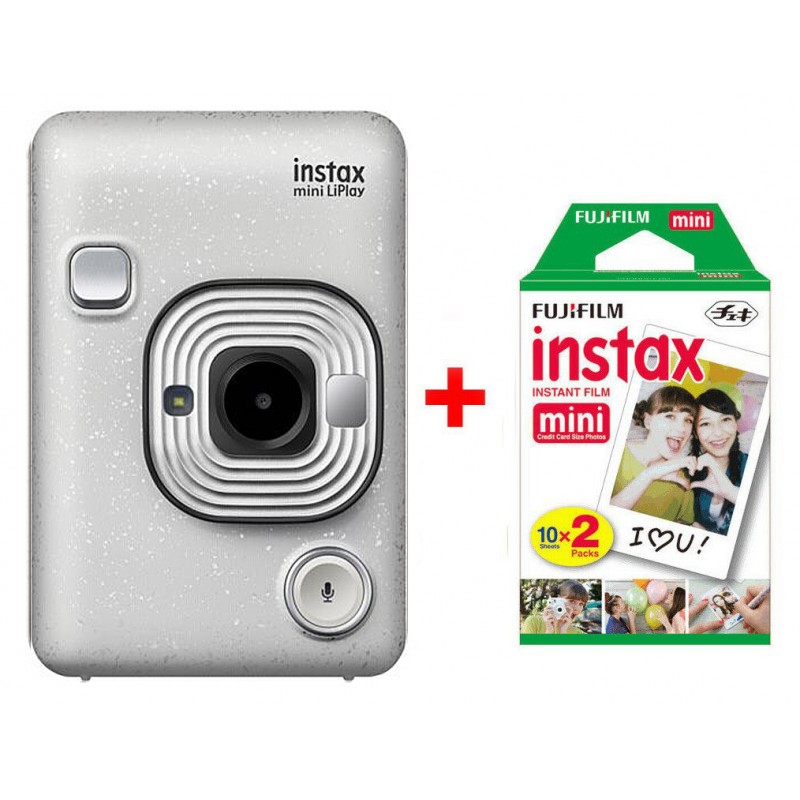 Bilder einen Instax inkl. stone white Sofortbildkamera LiPlay Doppelpack Filme Fujifilm 10 2x
