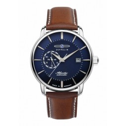 Zeppelin Atlantic Automatik Herrenuhr 84703 mit 24-Stundenanzeige und Lederarmband