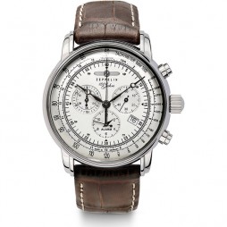 Zeppelin "100 Jahre" Herrenuhr Quarz Chronograph 76801 mit Lederarmband