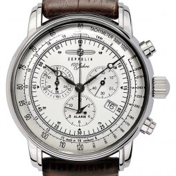 Zeppelin "100 Jahre" Herrenuhr Quarz Chronograph mit Lederarmband