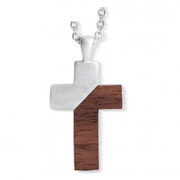 Wooden Cross Anhänger mit Kette ︱CRYSTALP JEWELLERY