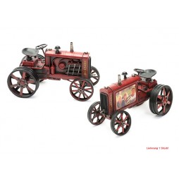 Traktor rot aus Metall mit Fotorahmen Größe ca. 25x15x18,5 cm - Antike Deko
