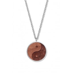 Wooden ying yang Anhänger mit Kette ︱CRYSTALP JEWELLERY