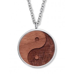 Wooden ying yang Anhänger mit Kette ︱CRYSTALP JEWELLERY