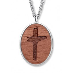 Wooden Cross Kreuz Anhänger mit Kette ︱CRYSTALP JEWELLERY
