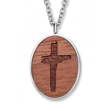 Wooden Cross Kreuz Anhänger mit Kette ︱CRYSTALP JEWELLERY