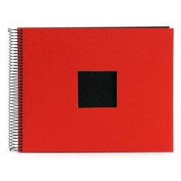 Goldbuch Spiralalbum Bella Vista rot mit Ausstanzung 35x30cm schwarze Seiten 25984