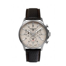 BAUHAUS Aviation Herrenuhr Quarz Chronograph 28805 mit Lederarmband