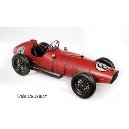 Oldtimer Bugat. Rennauto rot aus Metall ca. 32x12x10 cm - Antike Deko
