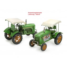 Traktor grün aus Metall mit Fotorahmen Größe ca. 29x15,5x18 cm - Antike Deko
