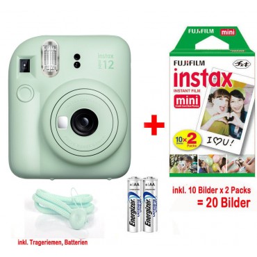 Fujifilm Instax mini 12 mint green inkl. 1x einen Doppelpack entspricht 2x 10 Bilder