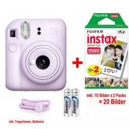 Fujifilm Instax mini 12 lilac purple inkl. 1x einen Doppelpack entspricht 2x 10 Bilder