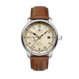 Zeppelin Méditerranée Herrenuhr Chronograph m. Mondphase 96365 mit Lederarmband