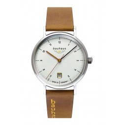 BAUHAUS Damen UHR 21411 silber / weißes Zifferblatt 36 mm + Datum Damenuhr