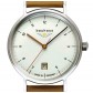 BAUHAUS Damen UHR 21411 silber / weißes Zifferblatt 36 mm + Datum Damenuhr