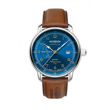 Zeppelin Atlantic Automatik beige Day Date Herrenuhr 84665 mit Lederarmband