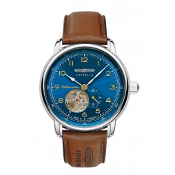 Zeppelin Méditerranée Blau Herrenuhr Automatik 96663 mit Lederarmband