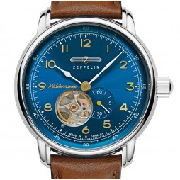 Zeppelin Méditerranée Blau Herrenuhr Automatik 96663 mit Lederarmband