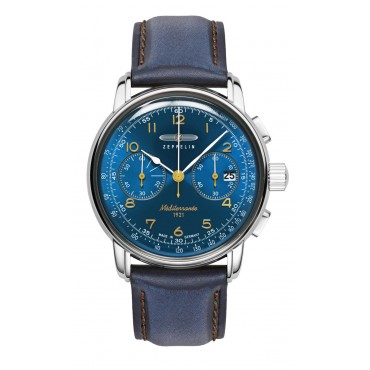 Zeppelin Méditerranée Blau Herrenuhr Chronograph 96703