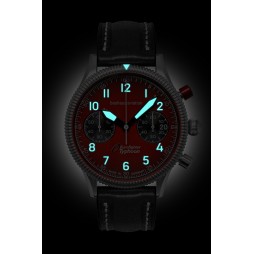 Bauhaus Aviation Eurofighter Black Herrenuhr 25762 Chronograph mit Lederarmband