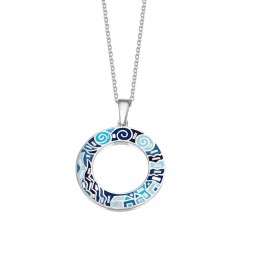 Trencadis ring Blue pendant