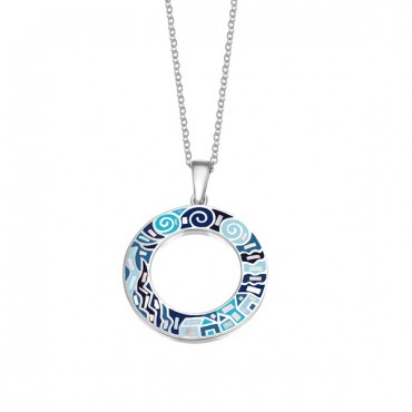 Trencadis ring Blue pendant