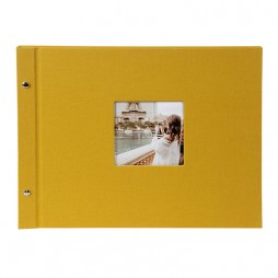 Goldbuch Schraubalbum Bella Vista senf * 28520 39x31 cm , 40 schwarze Seiten