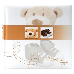 Goldbuch Taufalbum Fotoalbum Trendbär 25x25 cm , 60 weiße Seiten 24255