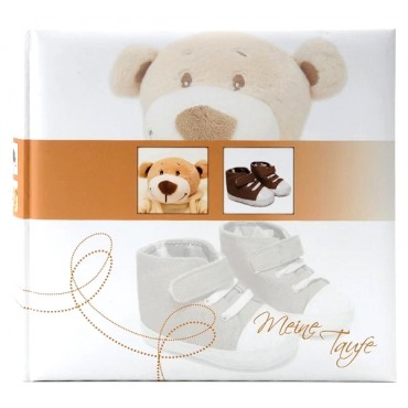 Goldbuch Taufalbum Fotoalbum Trendbär 25x25 cm , 60 weiße Seiten 24255
