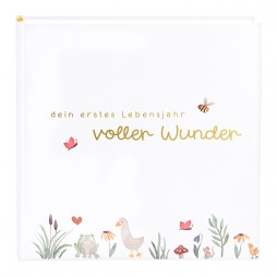 Goldbuch 15513 , Babyalbum weiß dein 1. Lebensjahr - voller Wunder 58+4 Seiten