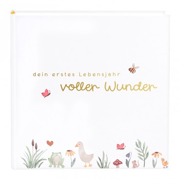 Goldbuch 15513 , Babyalbum weiß dein 1. Lebensjahr - voller Wunder 58+4 Seiten
