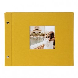 Goldbuch Schraubalbum Bella Vista senf * 26720 30x25 cm , 40 schwarze Seiten