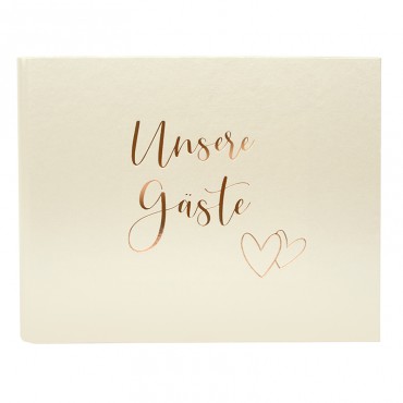 Goldbuch 47174 Fotoalbum/Gästebuch mit verdeckter Spirale Herzklopfen 23x29 cm