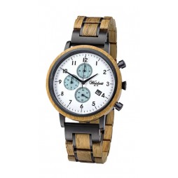 Waidzeit Chronograph GIN White Berry Holzband Herrenuhr
