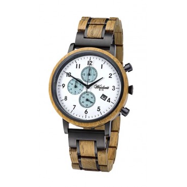 Waidzeit Chronograph GIN White Berry Holzband Herrenuhr