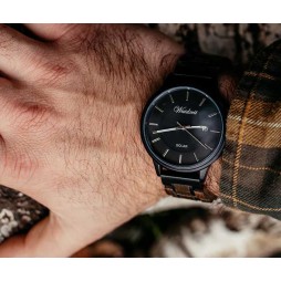 Waidzeit Holzuhr Solaruhr Mystic Mooreiche