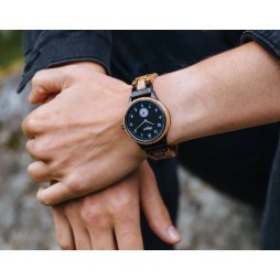 Waidzeit Holzuhr Black Berry Damenuhr mit Holzarmband