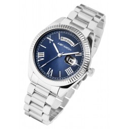 Herrenuhr Emil mit Edelstahlarmband , Datum und Wochentag