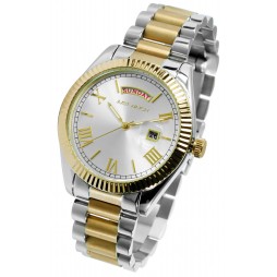 Herrenuhr Leon mit Edelstahlarmband , Datum und Wochentag